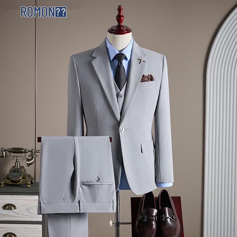 ROMON Men's 3-Piece Business Formal Suit Set