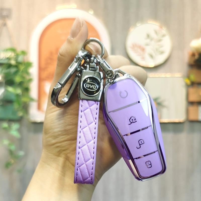 Car Key Cover for BYD Models: Qin Plus, DMI, Dolphin, Song Plus/Pro, Han EV, Tang, Yuan - Unisex