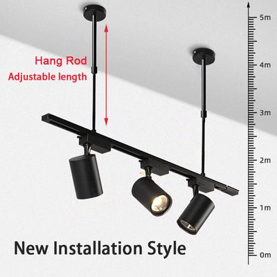 Set Track Light Rail 2 Wire Lighting Fixture 0.5M Spot Led Track Lamp for Living Room Straight/L Shape Connectors Ceiling Box