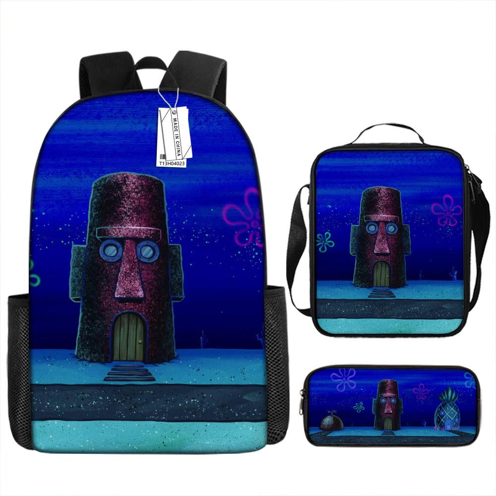 Spongebob Squarepants Children'S School Bag Male And Female Students Backpack Kindergarten Cute Cartoon Backpack Pencil Bag