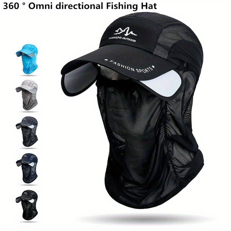 

portable fishing sun hat, outdoor cycling and hiking sun protection, detachable and adjustable fishing equipment озеро синього кольору