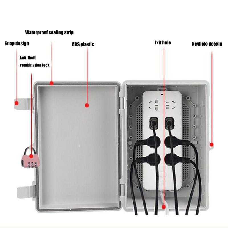 Waterproof Junction Box Electrical Enclosure Lockable Electrical Connection Box for Outdoor Indoor Cable Protections