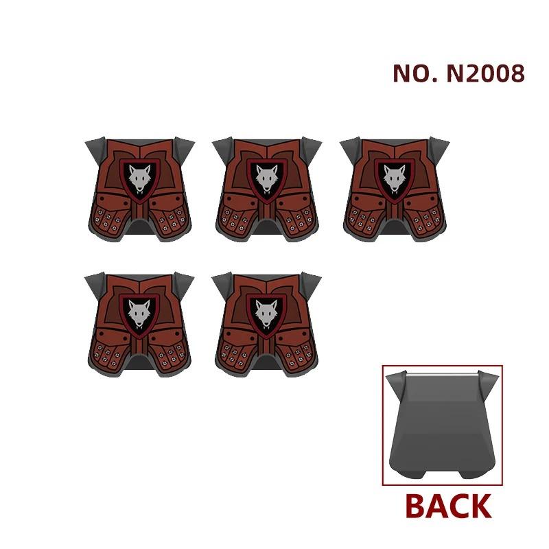 MOC Medieval Red Lion Black Eagle Castle Soldier Knight Horse Mount Building Block Military Figure Vest Armor Flag Toy Gift B036