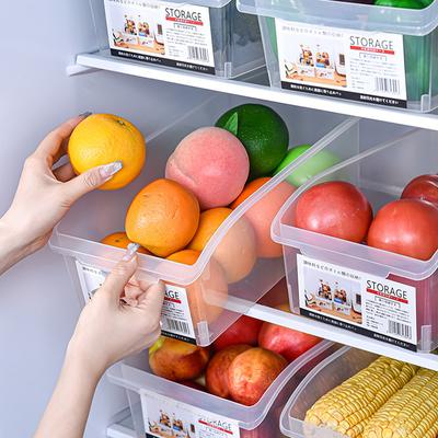 קופסת אחסון מזון מפלסטיק שקוף למקרר, מיכל, מגירת מדף למקרר, ארגונית למזווה במטבח הביתי