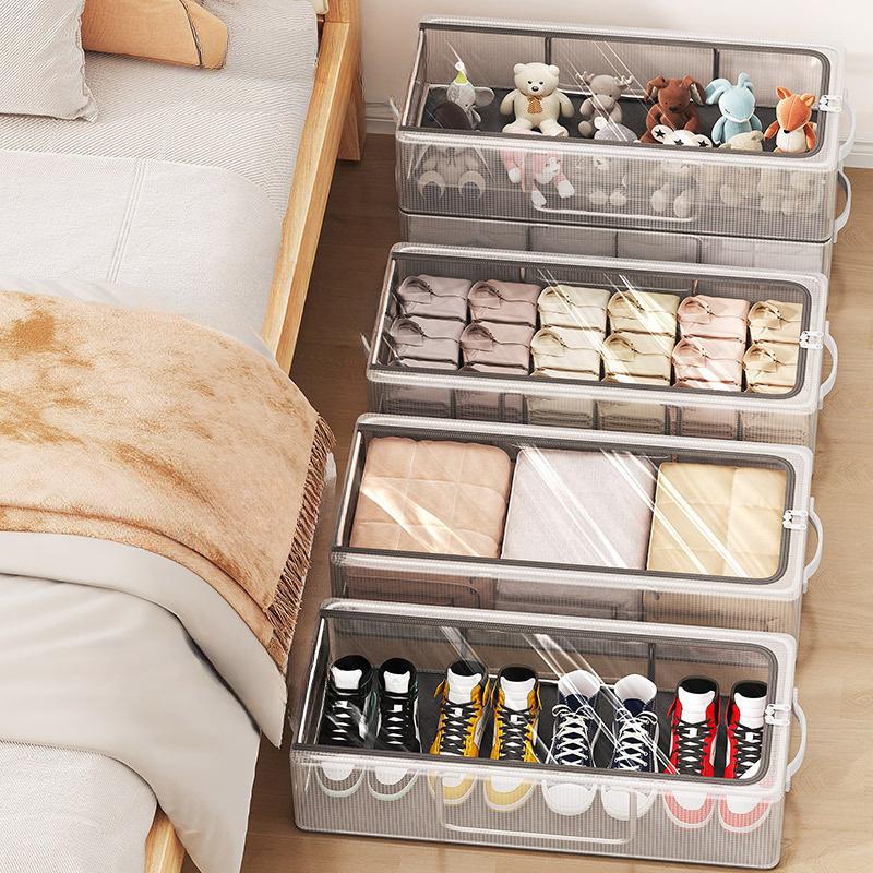 high qualityInstallation-free Household Transparent Shoe Storage Box - Thickened Foldable Storage Box - Bed Bottom Storage - For Men & Women -