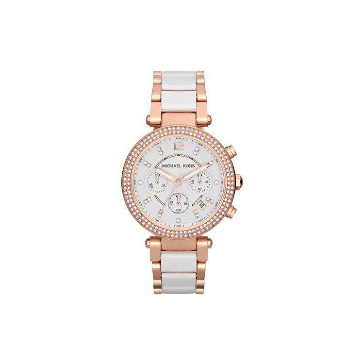 Michael Kors Parker Series Quartz Watch Stainless Steel Band 39mm White Dial Women watches MK5774 Rose Gold