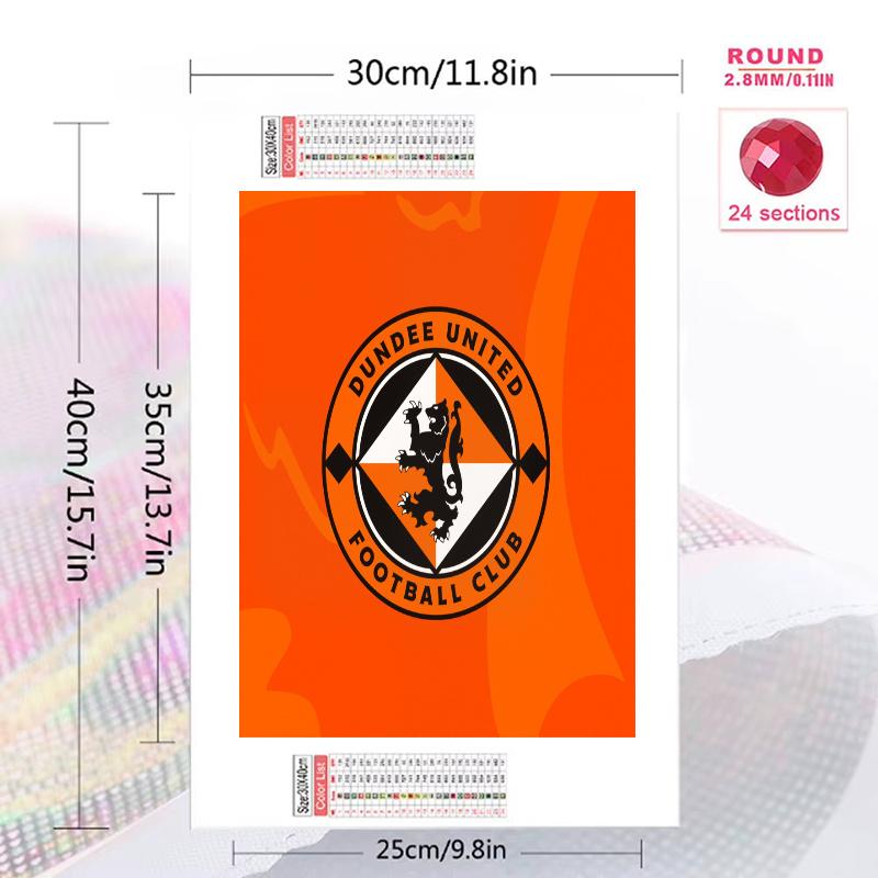 Dundee United FC Pattern 3pcs 100% Round Full Drill 5D DIY Diamond Painting Embroidery Cross Stitch Rhinestone Décor