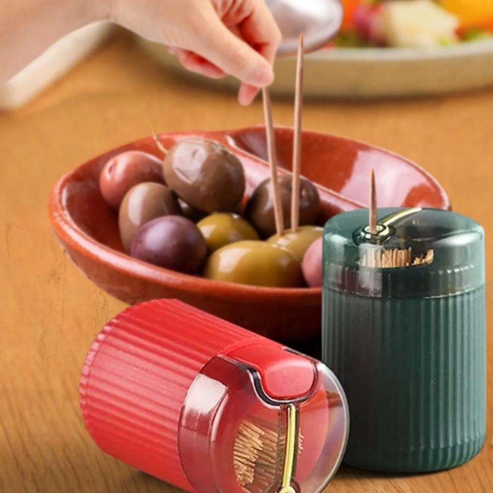 Hygienic Tooth Pick Containers Automatic Plastic Toothpick Holder Toothpick Dispenser Hotel