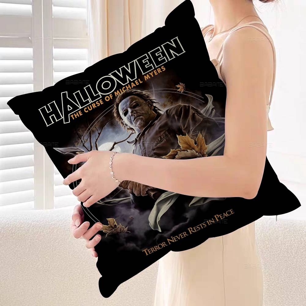 Halloween Michael Myers Cushion Cover Pillowcase Upholstery Sofa Throw Pillow Home Decor Pillowcas