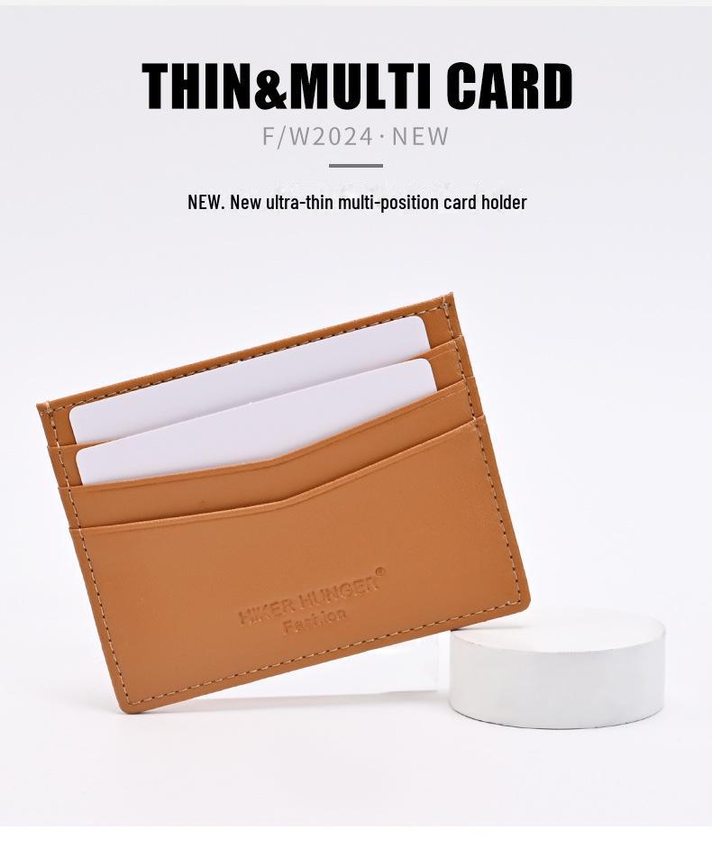 Slim Leather Card & ID Holder with Change Pocket