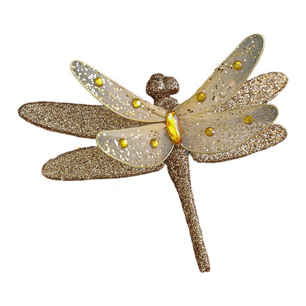 

Искусственный декор стрекозы Рождественская блестящая стрекоза Golden Dragonfly