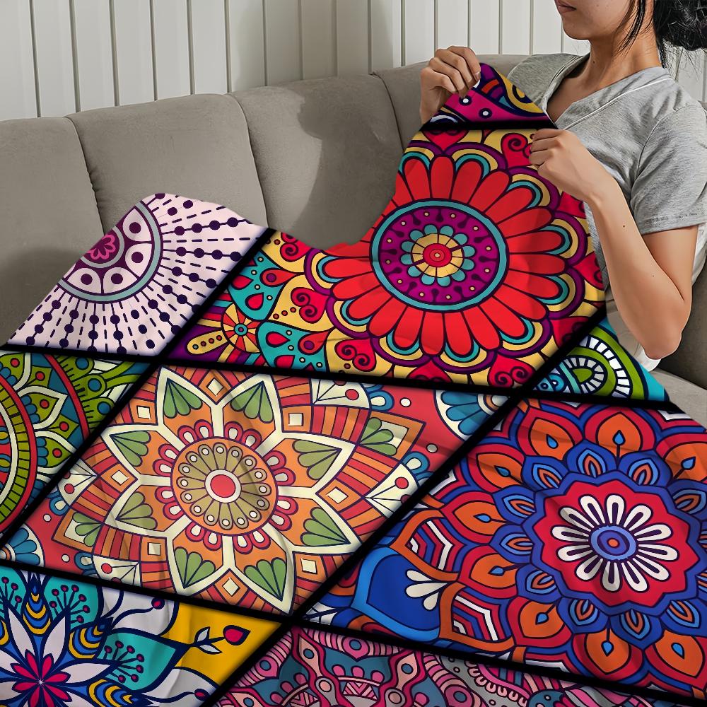 Vzor Čtyři roční období teplá MÓDNÍ měkká plyšová deka vhodná na pohovku obývací pokoj Mandala místnost kancelář ložnice cestovní dárek Flanel