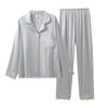 Pajamas Ladies Spring Autumn Summer Simulation Silk Cold Silk Ice Silk Long Sleeve Pants Set Light Luxury Loungewear Loose Edition