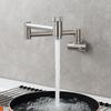 Brass Kitchen Wall Mounted Sink Faucet Rotary Folding Single Cold Faucet Single Hole Single Handle Vegetable Basin Tap