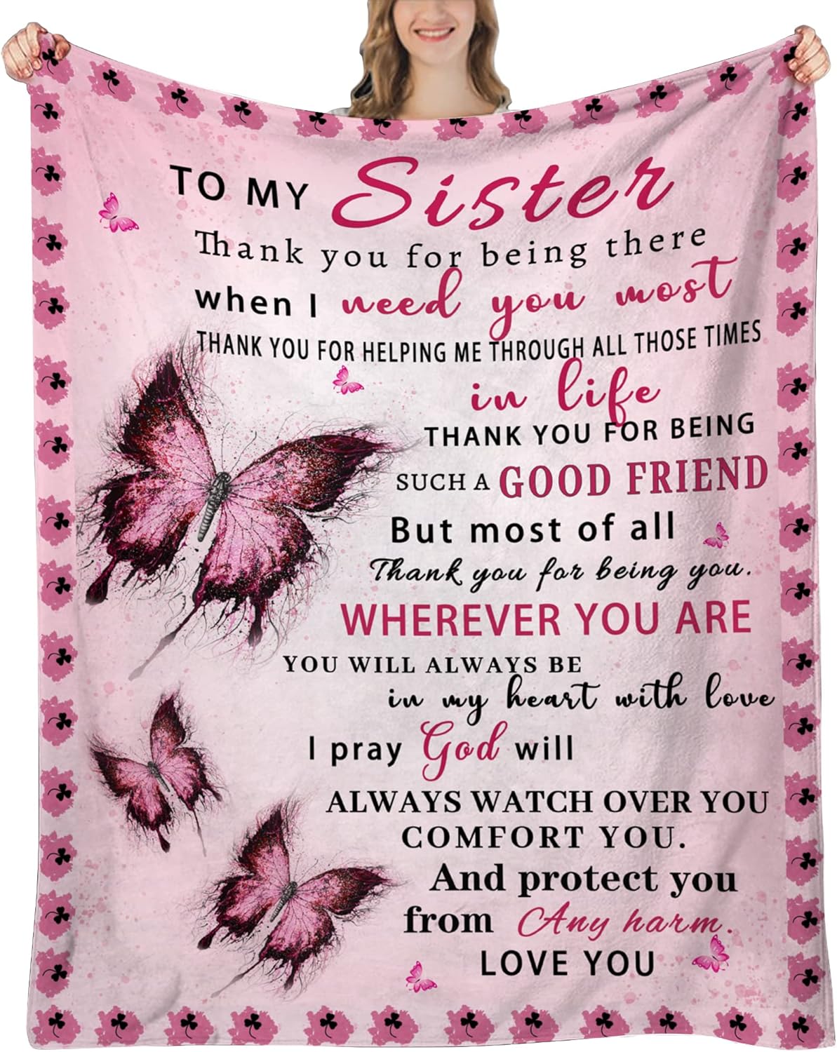 Daughter Blanket from Mom, Daughter Gifts from Mom, Daughters Gifts, Gift for Daughters Birthday, Graduation, Christmas, Pink Bu 70x100cm