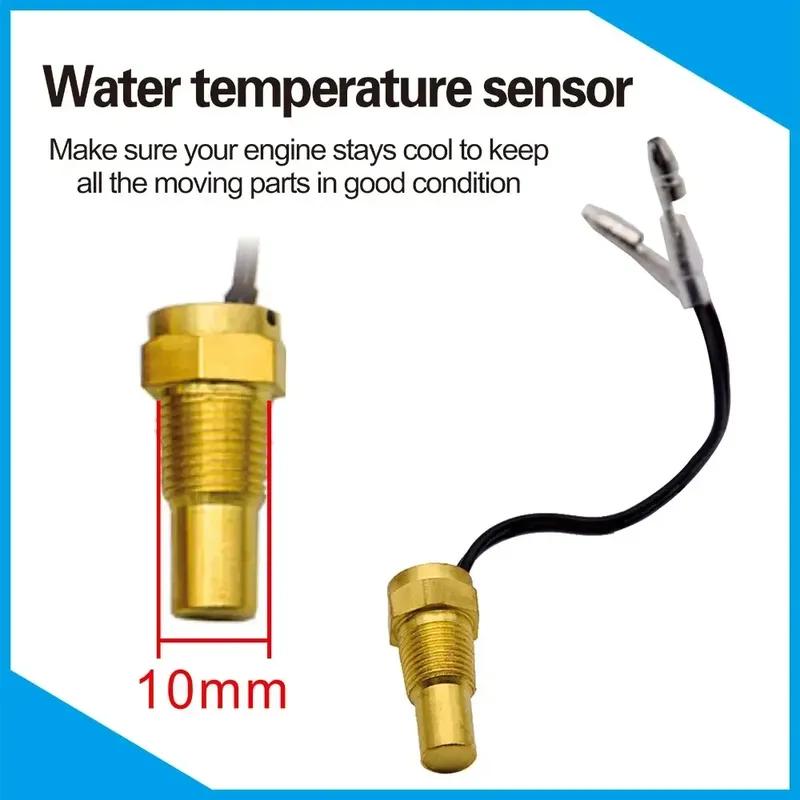 2-IN-1 Wassertemperaturanzeige Digital LED Voltmeter Wassertemperatur-Verbindungsrohrsensor Auto LKW Motorrad Auto Temperatursensor