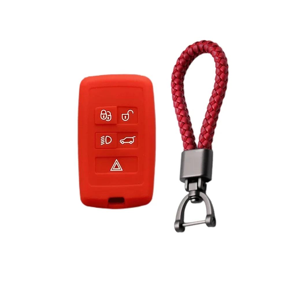 For Land Rover Range Rover Sport Velar Evoque Freelander2 Discovery Jaguar XF XJ XJL XE Silicone Car Fob Key Case Cover Keychain