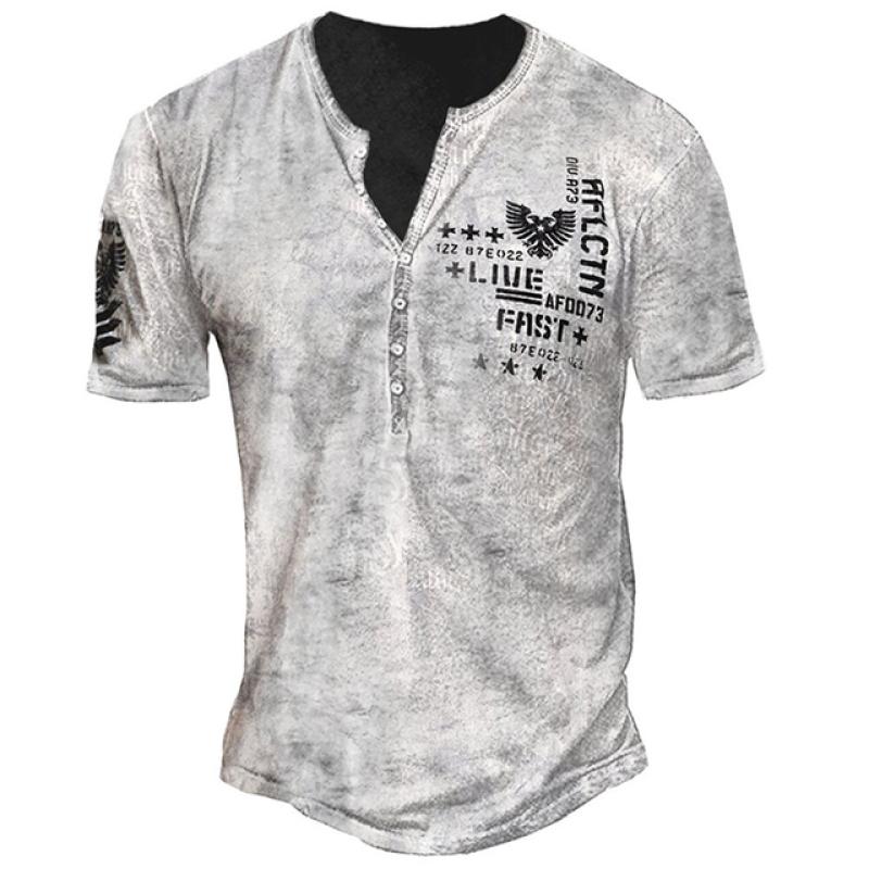 Vintage Taste V-ausschnitt männer T Shirt Drucken Kurzarm Gothic Punk T Shirt Für Männer Übergroße Tops T Shirt Männer streetwear
