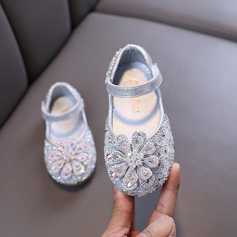 Autumn New Style Ladylike Baby Girl Children's Princess Rhinestone Single Shoes Leather Shoes Dance Performance Shoes