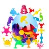 Baby Rubber Bath Toddle Toys Ocean Animal Suction Cup Bath Pool Baby Sharks Toys Parent-child Interaction Educataional Toy