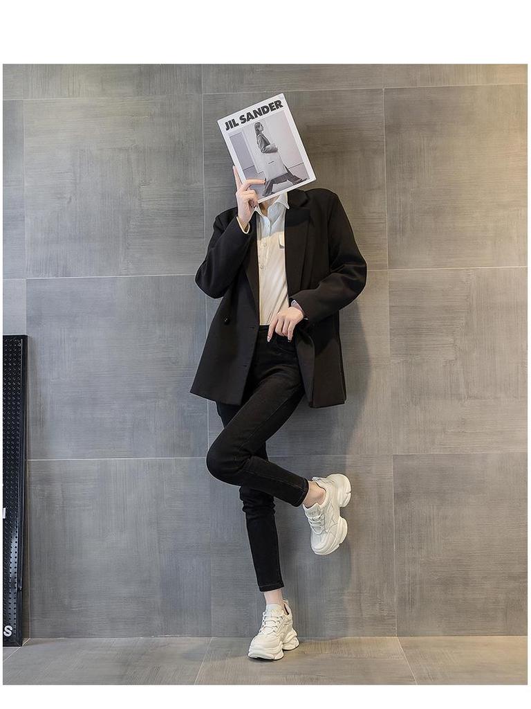 Spring 2024 Women's Trendy Soft Leather Daddy Sneakers with Thick Sole and Height Boost