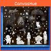Window Holiday Pvc Sticker With Snowflakes Santa Snowmen For Decor Christmas