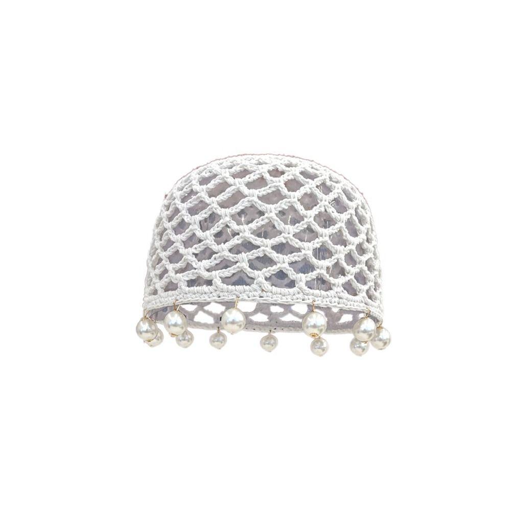 Round Beads Crochet Hollow Tassels Knitted Hat Hollow Out Ethnic Style Hat Knit Beanies  Girls