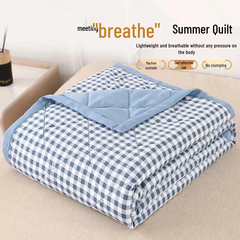 Washed Cotton Summer Quilt - Lightweight, Breathable, Machine Washable