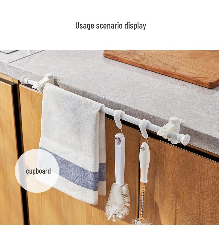 No-Drill Adjustable Curtain Rod and Towel Holder Clips