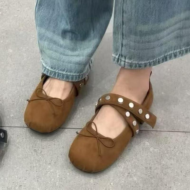 Fashion Flats Women Ballet Dance Shoes Shallow Bow Dress Loafers Shoes Fashion Autumn Woman Sport 2025 Brand Designer Chaussure Femme