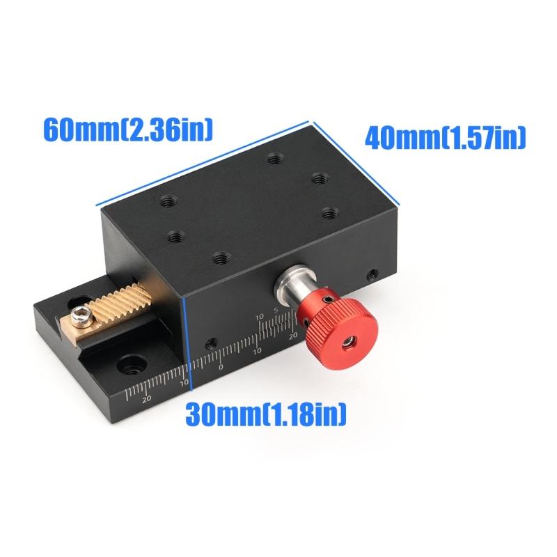 Translation Stage with Manual Adjustment Knob, Rack Control, and Threaded Mounting Holes for Mounted Equipment Position Changes and Alignment Work