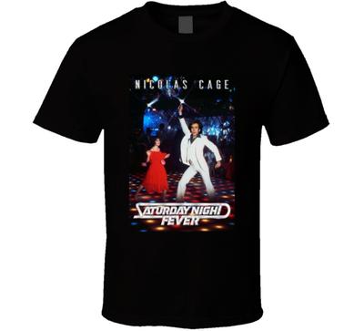 Saturday Night Fever Nicolas Cage Parodie Film Lustiger Film T-Shirt