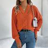 Women Casual Long Sleeve V Neck Knit Sweater for Autumn Winter