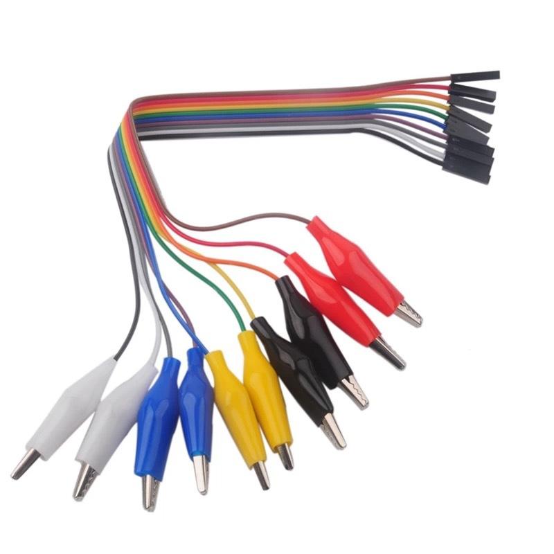 10-Pin Male/Female to Alligator Clip Test Cable Anti-Corrosion Insulated Lead for DIY Electronic Project Experiment