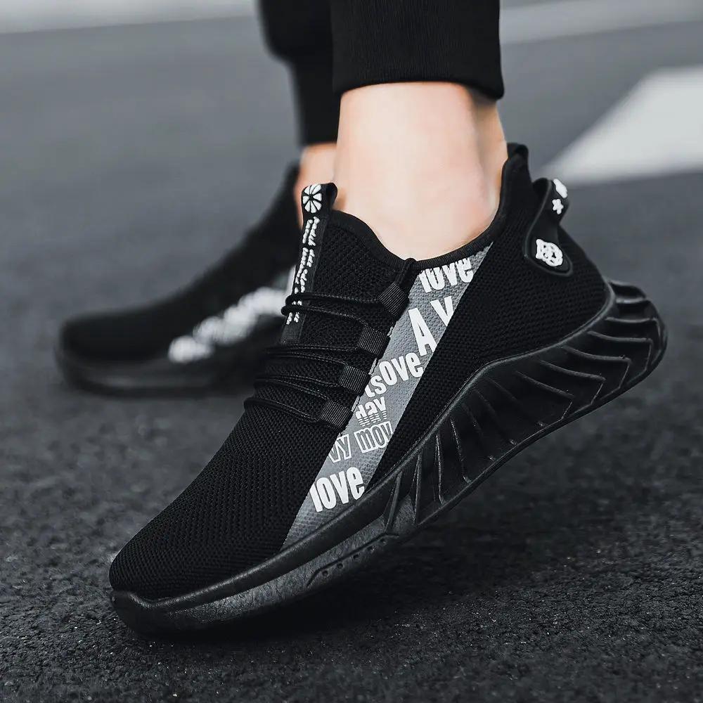 Yumuşak Erkek Dış Mekan Moda Spor Ayakkabıları Erkek Vulkanize Ayakkabılar Hafif Erkek Ayakkabıları Nefes Alabilen Ayakkabılar Zapatillas Deportivas De Hombres