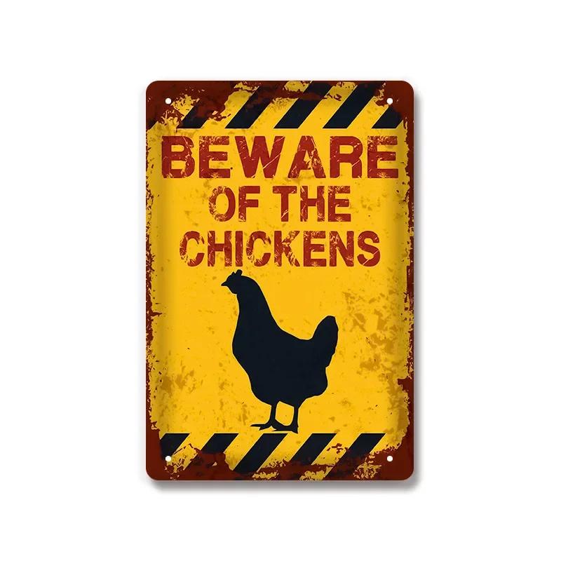 Vintage Warning Dog Metal Tin Sign for American Creative Sheet Painting Animal Wall Decoration Made of Old Iron Signs 8x12 inch