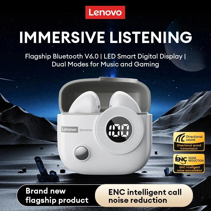 Original Lenovo LE233 Wireless Earphones HD Call Zero Lag Bluetooth 6.0 Headphone Long Battery Life Level Display Game/Music Dual-Mic Earbud