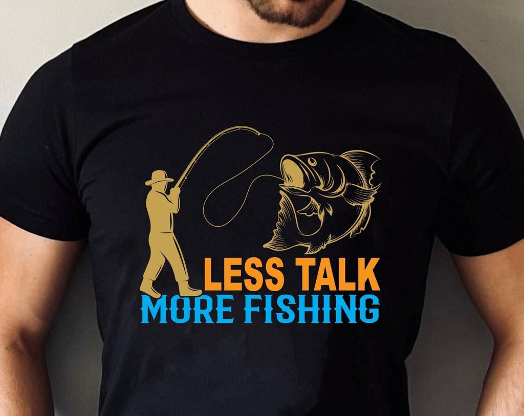 Evolution Of Fishing T-Shirt, Fishing Shirt, Less Talk More Fishing Fisherman Shirt Birthday Gift Family Presents Christmas Xmas Tee Tops