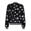 Women's Jacket Autumn Sequin Decorated Stars Silver Embellished Zip Jacket