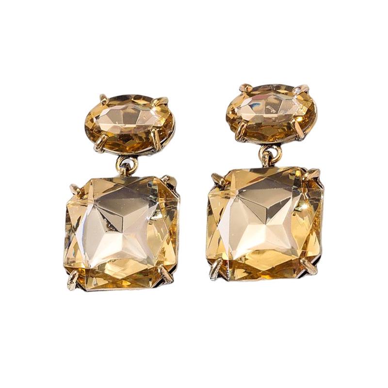 Colorful Rhinestone Geometric Alloy Earrings - Women’s Trendy Party Jewelry