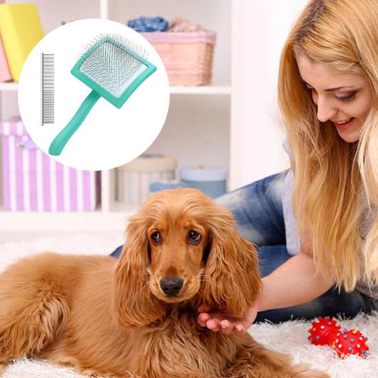 1 Set Slicker Brush for Poodles Dog Grooming Brush with Extra Long Pins Pet Brush And Comb Remove Tangles Knots for Goldendoodles Labradoodles