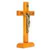Crucifix Wooden Hand Made Standing Catholic Jesus Crucifix Wall Cross Religious Prayer Display Decoration With Base