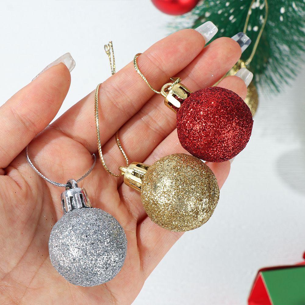 24PCS New Year Small Bauble Home Christmas Tree Decoration Christmas Ball Christmas Tree Balls Hanging Tree Pendants