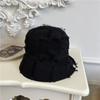 Rough Cloth Bucket Hat Women's Outdoor Travel Face Cover Plain Bucket Hat Foldable Retro Versatile Basin Hat