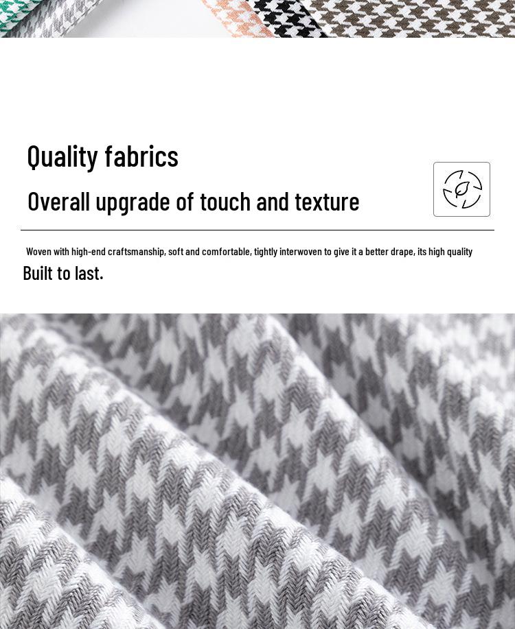Houndstooth Polyester Linen-like Thick Sofa, Car Seat Cover & Pillowcase Fabric