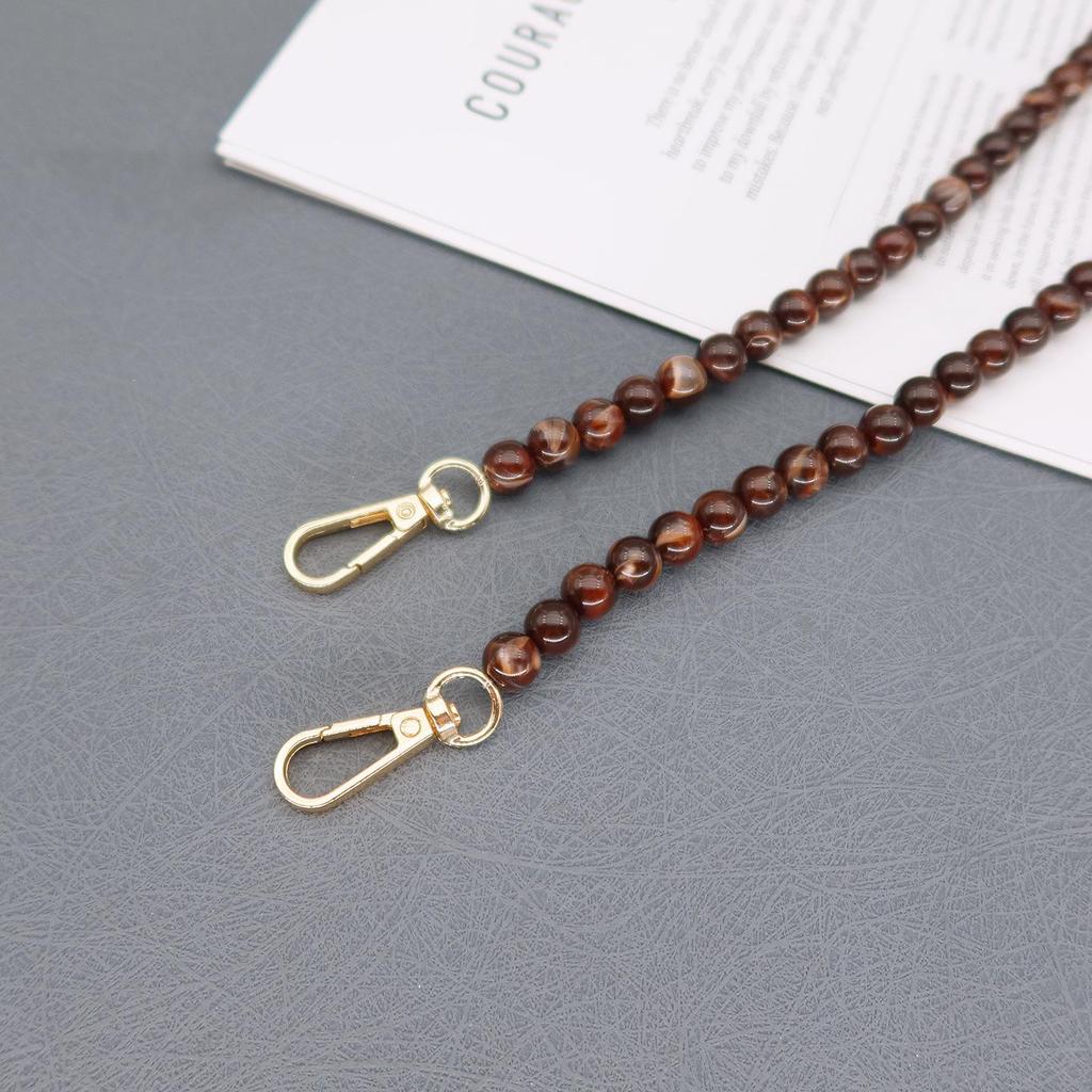 Two-tone Coffee Leopard Bee Print Chain Handbag with Crossbody Shoulder Strap