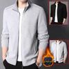 Men's Velvet Cardigan Hoodie Zipper Stand Collar Casual Fashion Jacket