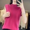 Women Tank 100% Wool Sleeveless MODERN NEW SAGA Spring Autumn T-shirt Turtleneck Knit Wool Top Soft Basic Vest Female