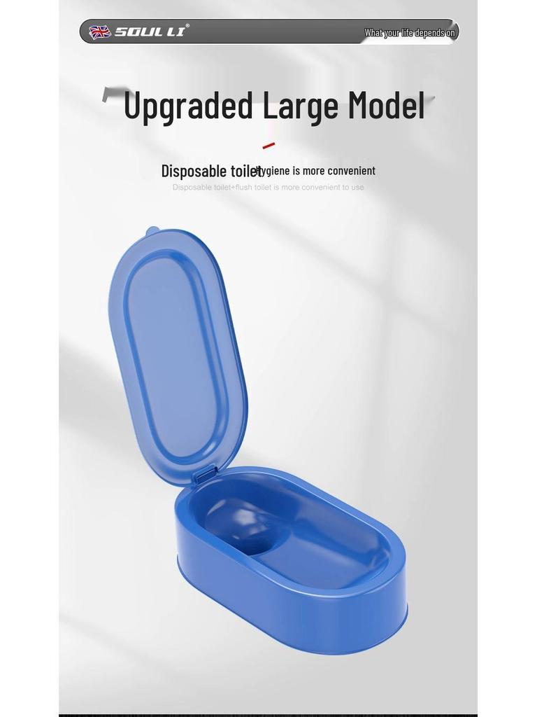 Jednorázový jednoduchý záchod: Přenosné klekátko pro renovaci nebo staveniště s plastovým sedátkem a umyvadlem.