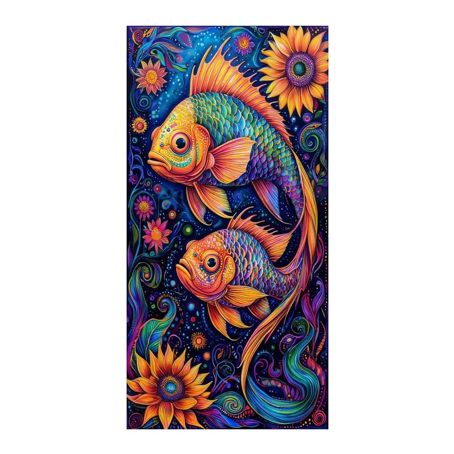 Abstract Color Fish Large Size Diamond Painting New Collection Sea Animals Diy Full Square Round Drill Rhinestone Embroidery Mosaic Cross Stitch Kits